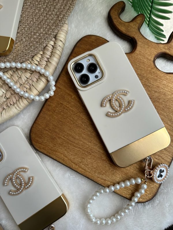قاب Gold Chanel با آویز مرواریدی (کدC1265) - Image 3