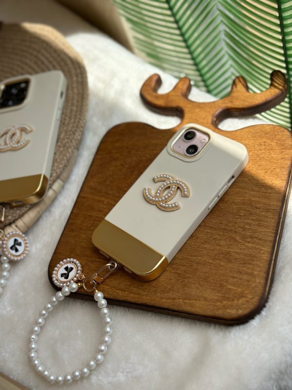 قاب Gold Chanel با آویز مرواریدی (کدC1265) - Image 5