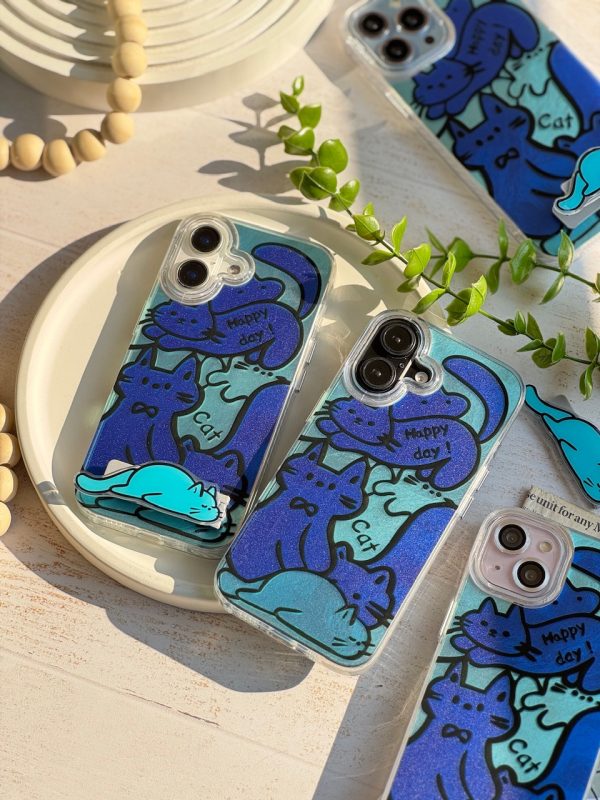 قاب Happy Blue Cat بدون‌ استند (کدC1895)