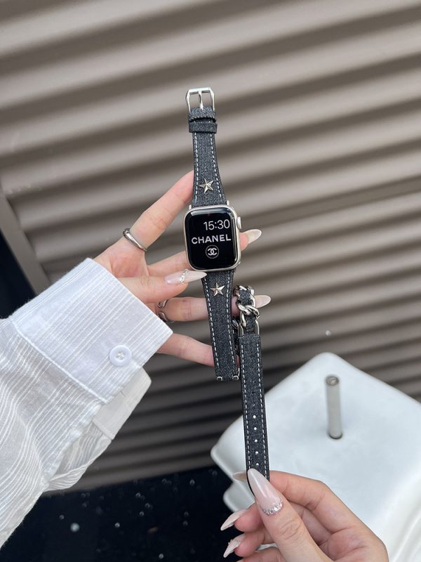 بند اپل واچ Chanel زنجیر کارتیر 2 دور  (کدw5004) - Image 3