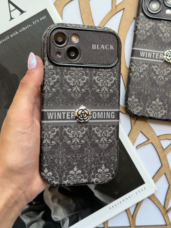 قاب Black Design گل نقره ای (کدC1762)