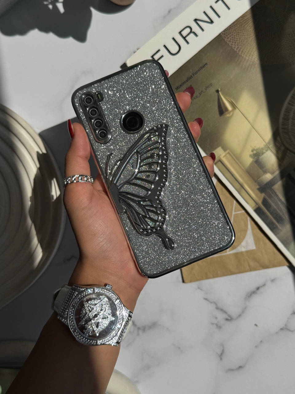 قاب بال پروانه آکواریومی با ورق شاین سامسونگ و شیائومی (کدC1827) - تصویر 6