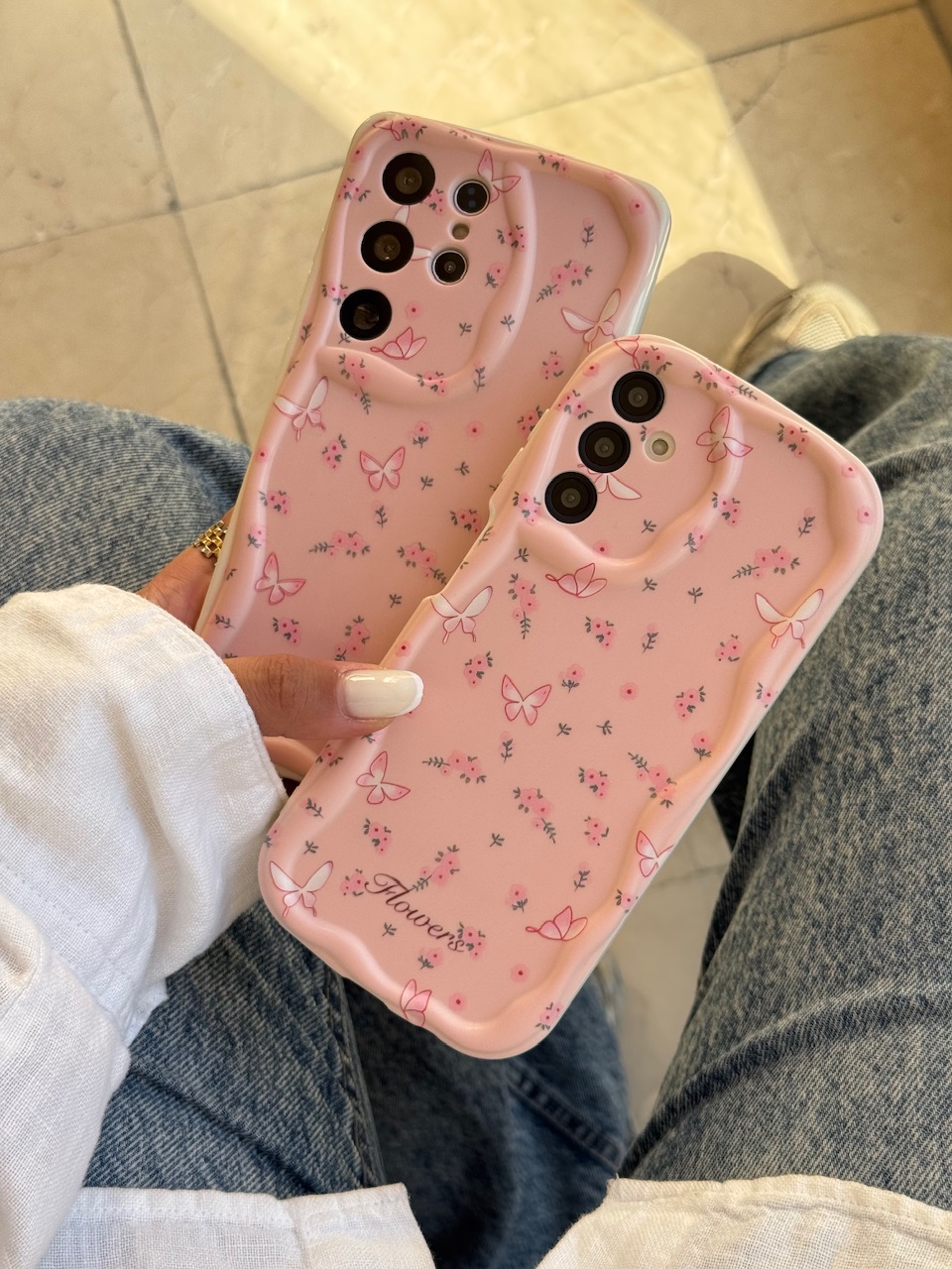 قاب Peachy Flowers & butterfly آیفون ، سامسونگ ، شیائومی (کدC2092)