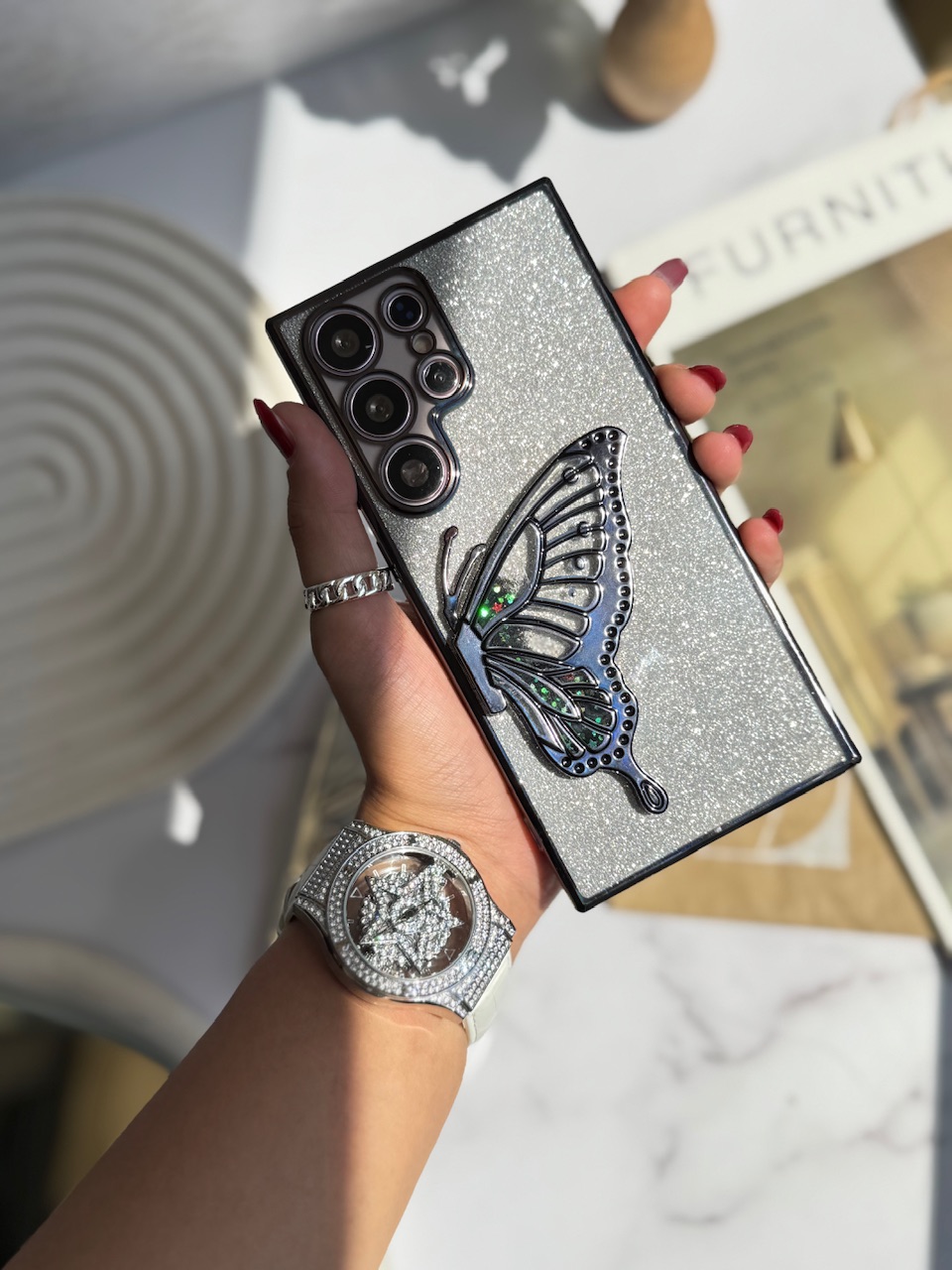 قاب بال پروانه آکواریومی با ورق شاین سامسونگ و شیائومی (کدC1827) - تصویر 3