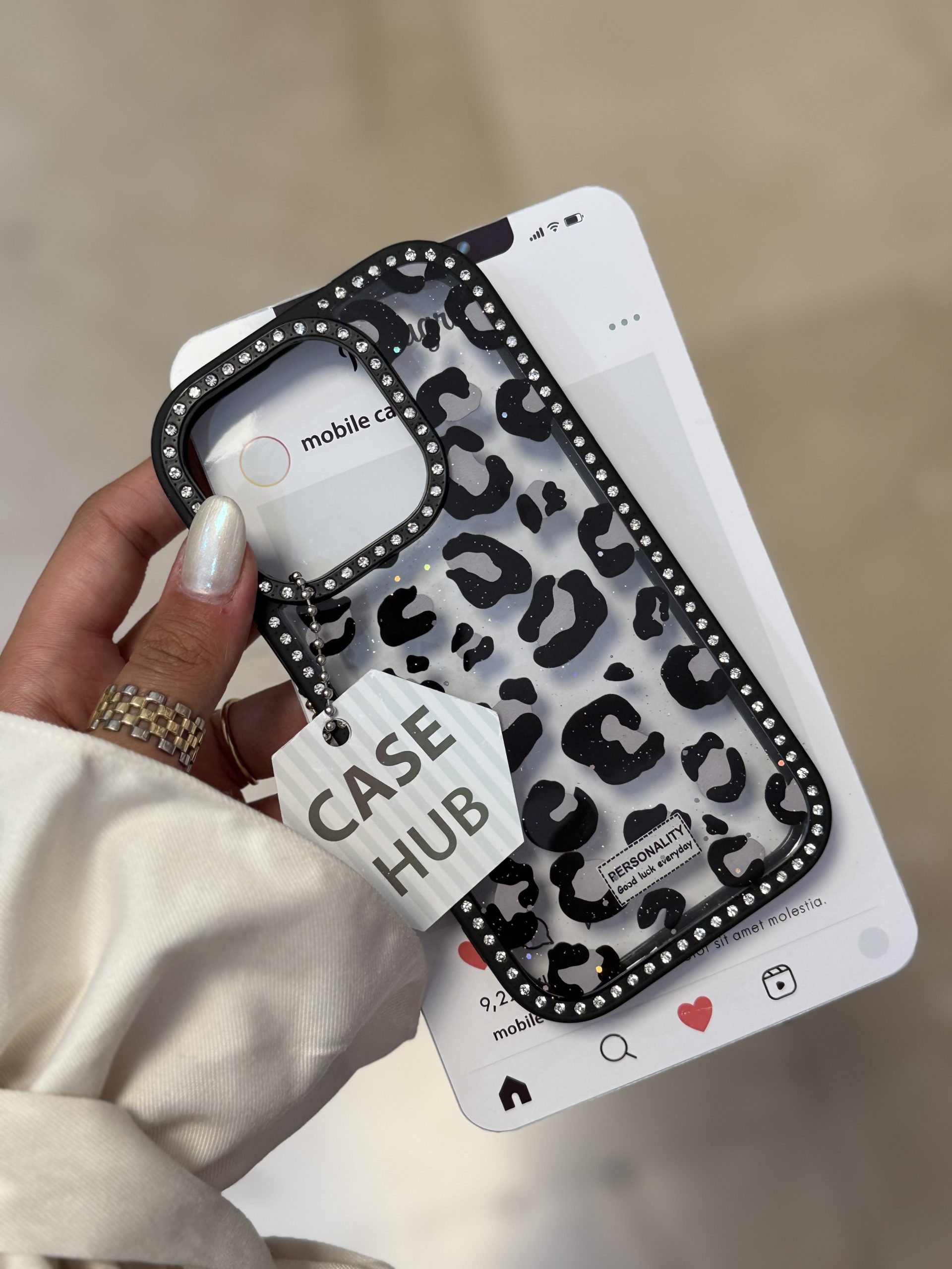 قاب پلنگی نگین دار (کدC2104) - تصویر 5