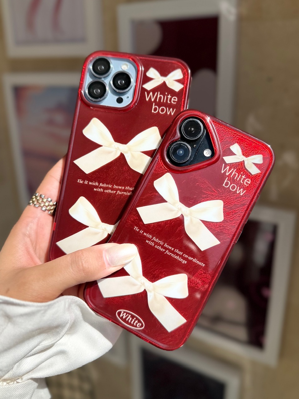 قاب چری white bow آیفون (کدC2095)