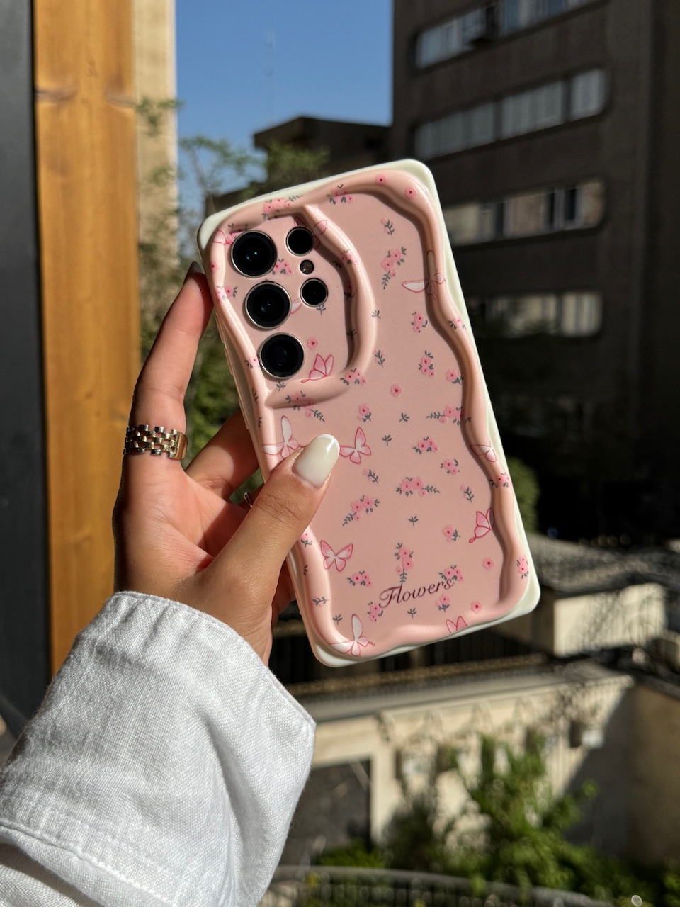 قاب Peachy Flowers & butterfly آیفون ، سامسونگ ، شیائومی (کدC2092) - تصویر 4