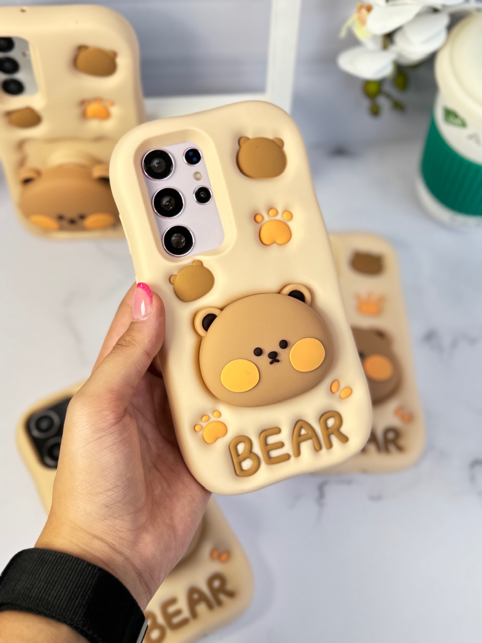 قاب Bear سیلیکونی استند شو آیفون ، سامسونگ ، شیائومی (کدC1519) - تصویر 3