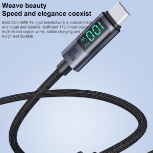 کابل شارژ سریع یسیدو Yesido CA158 Type‑C وات Type‑C 100 به طول 1.2 متر